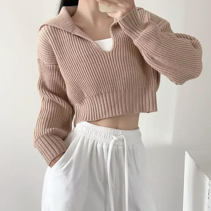 Pull tricoté Joker à gros revers pour femmes