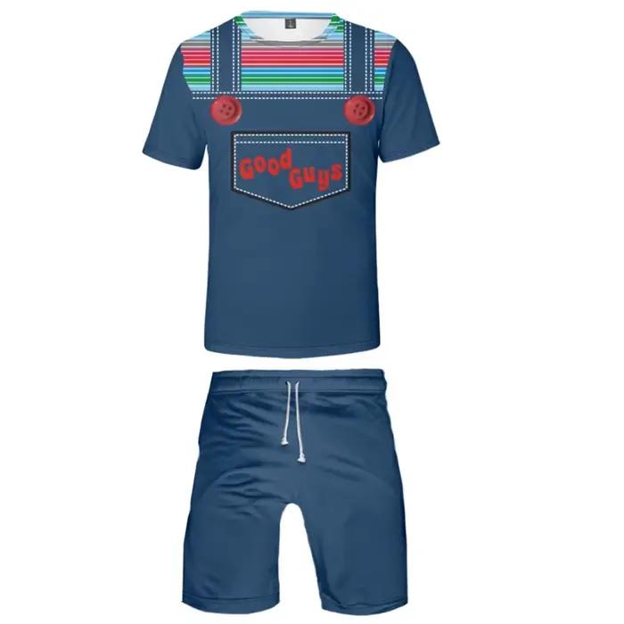 T-shirt à manches courtes et short Chucky Horror Movie Streetwear