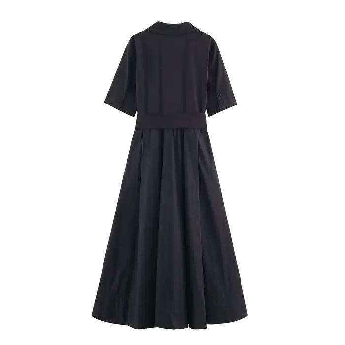 BSAY dame popeline blanche grande chemise robe ceinture vêtements pour femmes 2025 automne nouveau chic femme longue française élégante soirée mujer