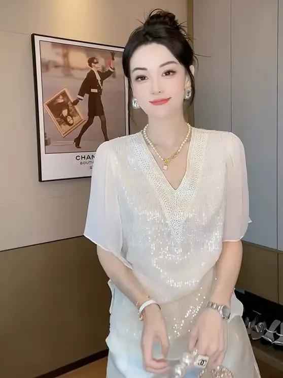 Chemise française en mousseline de soie
