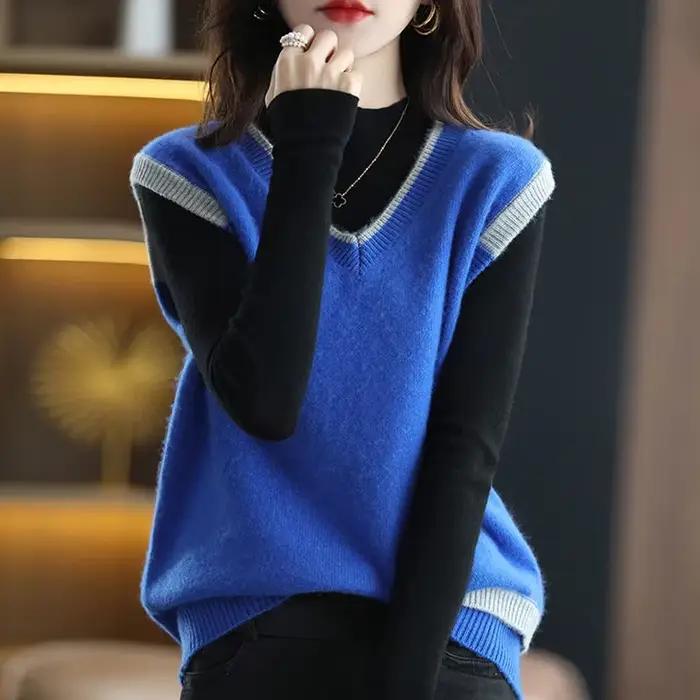 Pull Vintage sans manches pour femme
