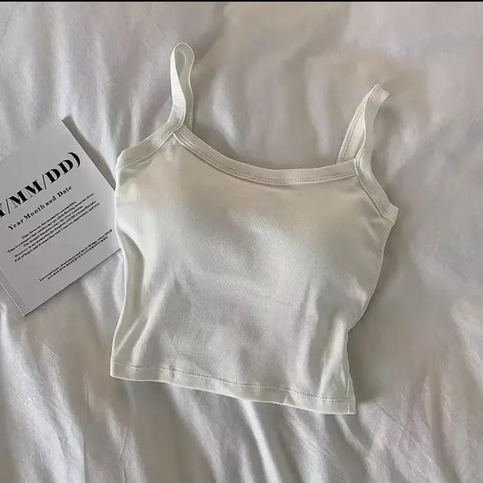 Haut court femmes Sexy hauts sans manche mode femme sous-vêtements dame Camisole fille basique T-shi