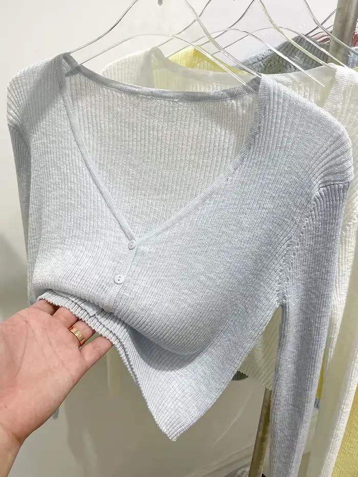 Cardigan coréen pour femmes, mince, décontracté, solide, résistant au soleil, tout-assressentiavec t