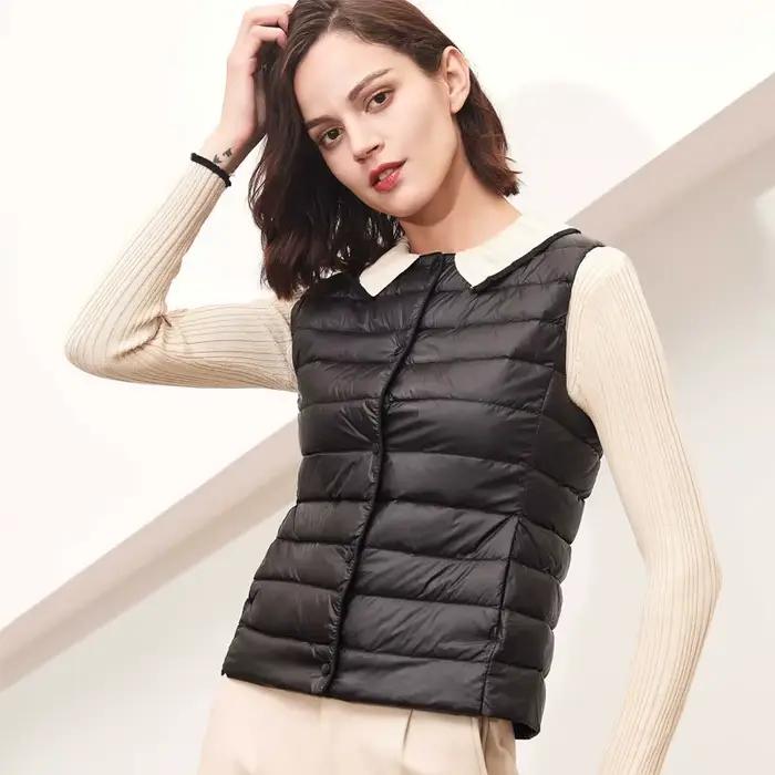 NewBang – gilet chaud en tissu mat pour femme, gilet Ultra léger, sans manches, doublure d'hiver