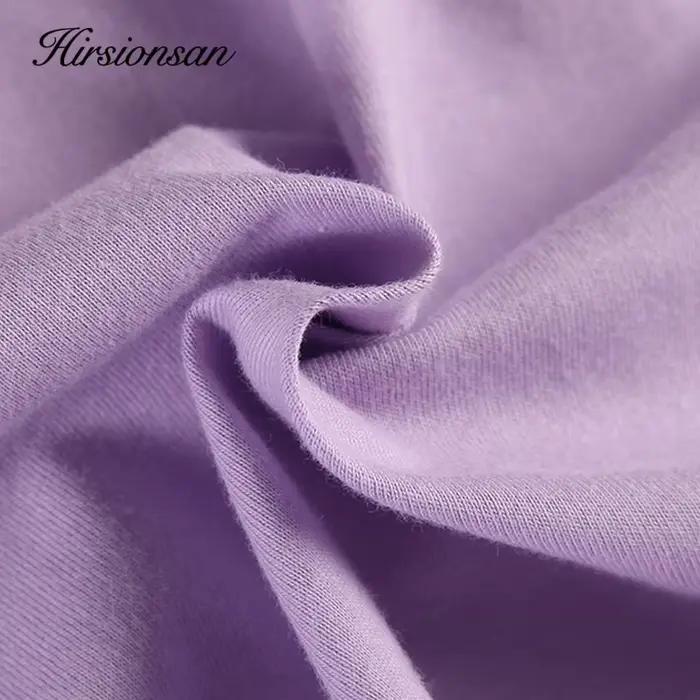 Hirsionsan-Ensemble deux pièces en coton pour femme, t-shirt à manches courtes et short moulant, sur
