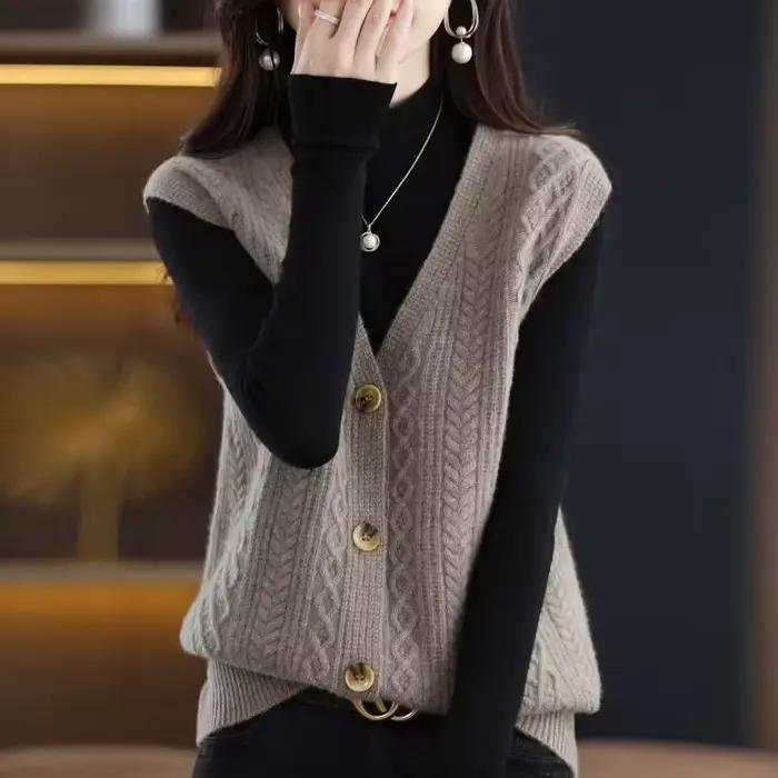 Col en v dame chandails gilet de luxe le voyage chaud automne hiver nouveaux tricots porter pour tra