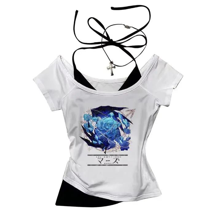 Ado – haut court pour femmes, chemise amusante de style japonais, jojifuku, streetwear, pour fête ja