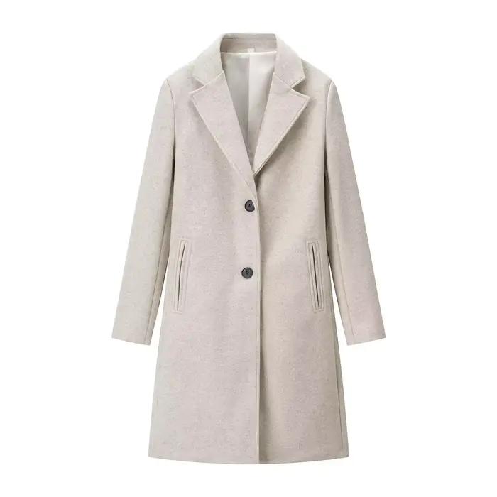 Manteau élégant et polyvalent pour femme, avec épaulettes douces et bouton unique, style chic pour l