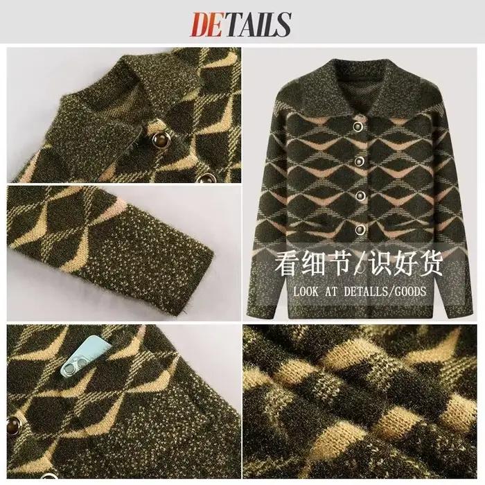 Cardigan en tricot à boutonnage simple pour femmes d'âge moyen, pulls College, vêtements pour femmes