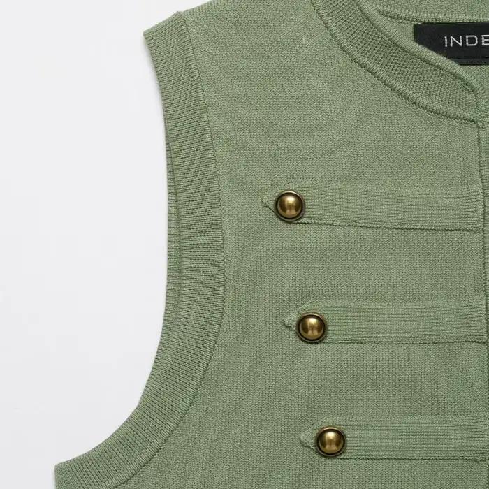 Nouveau gilet tricoté sans manches pour femme, rafraîchissant et élégant, pour la saison des diplôme