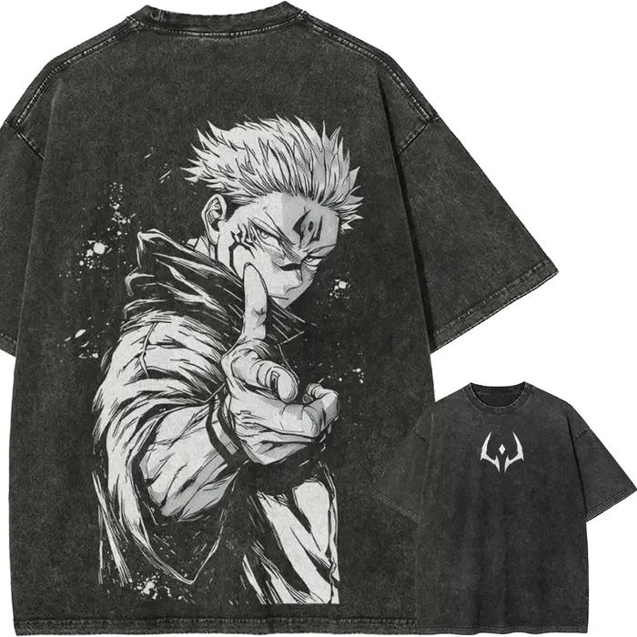 T-shirts Anime Jujutsu Kaisen Gojo Satoru Lavés pour Hommes et Femmes, T-shirt en Coton de Haute Qua