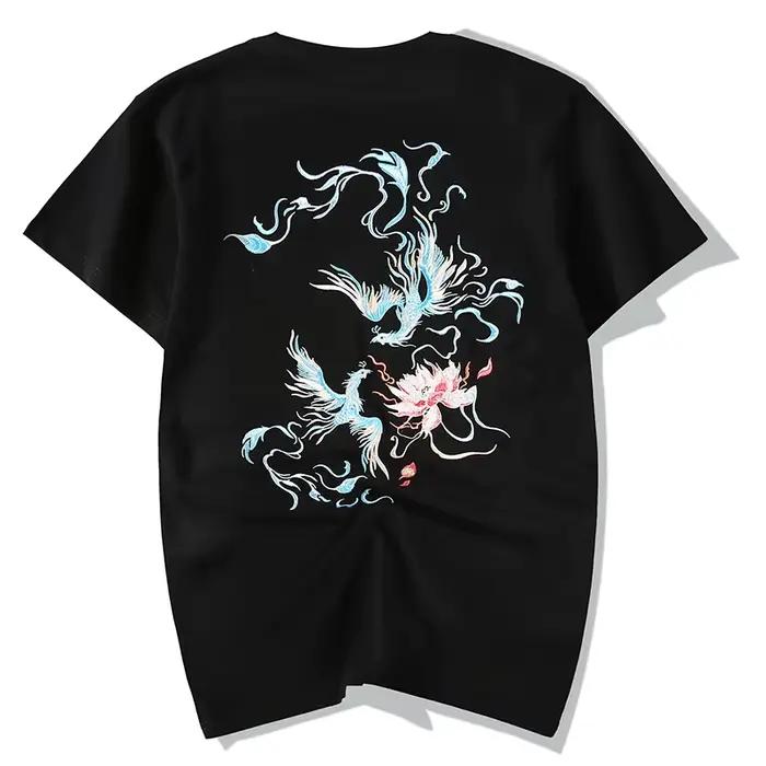 T-shirt manches courtes pour homme, estival et ample, style chinois, Harajuku, Streetwear, Vintage e