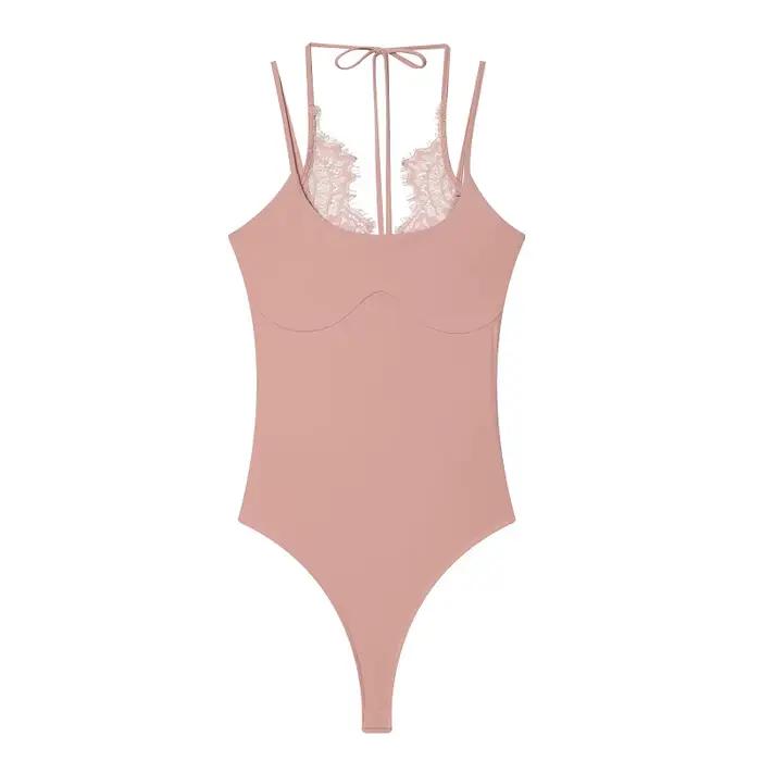 Haut asymétrique en dentelle pour femme, sexy, dos nu, débardeur d'été sans manches, camisole de pla