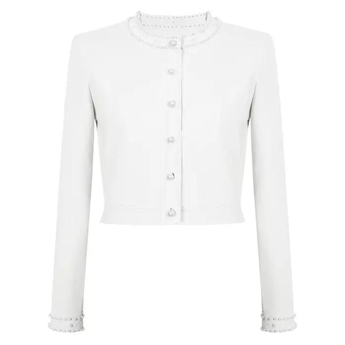 Cardigan tricoté élastique trois couleurs de haute qualité pour femmes, nouvelle mode de luxe avec p