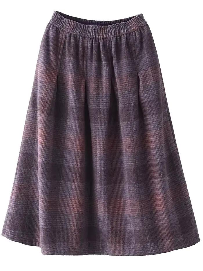 Amax luluE hiver mode Streetwear femmes ample Plaid classique Vintage loisirs jupes femmes luxe élég