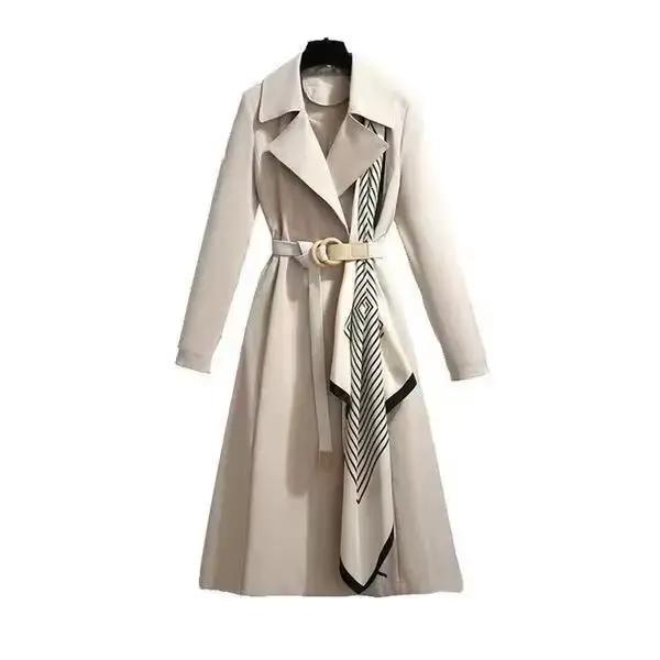 Veste coupe-vent mi-longue pour femme, collection printemps-automne 2024, grande taille, coupe ample