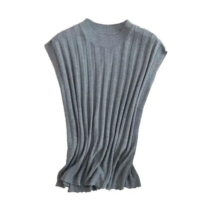 Birdtree, T-shirts fins en soie véritable à 60%, débardeurs sans manches à col rond pour femmes, gil
