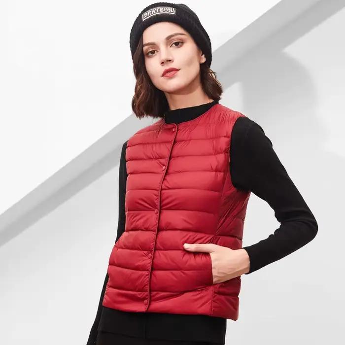 NewBang – gilet chaud en tissu mat pour femme, gilet Ultra léger, sans manches, doublure d'hiver