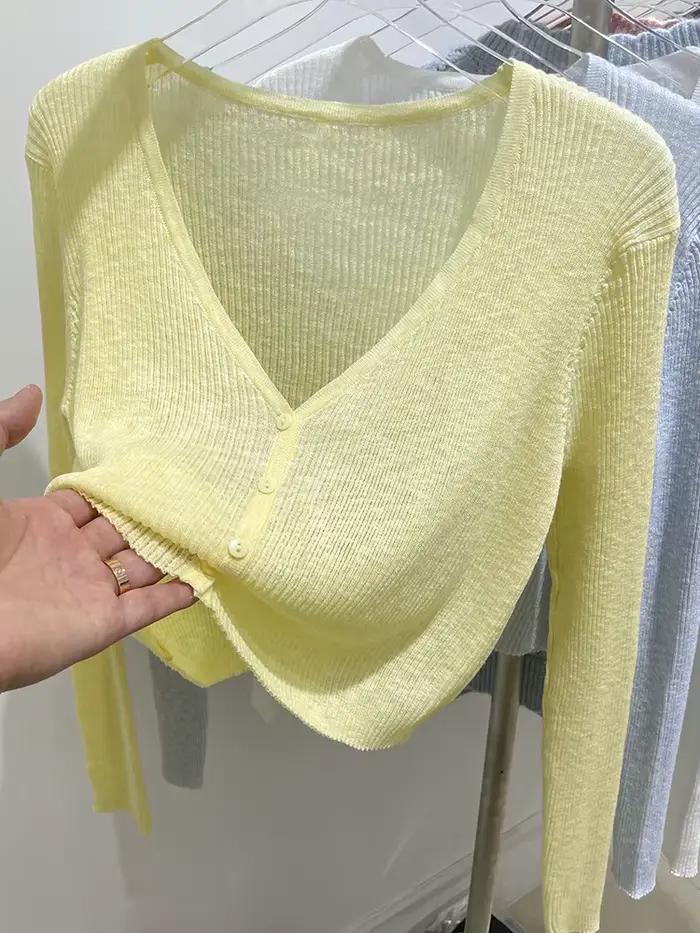 Cardigan coréen pour femmes, mince, décontracté, solide, résistant au soleil, tout-assressentiavec t