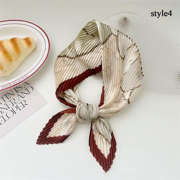 Foulard de tête plissé en coton mixte pour femme, polyvalent et élégant, idéal pour les occasions quotidiennes et spéciales, accessoire mode et chic ```