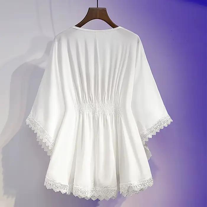 Chemisiers à lacets vintage pour femmes