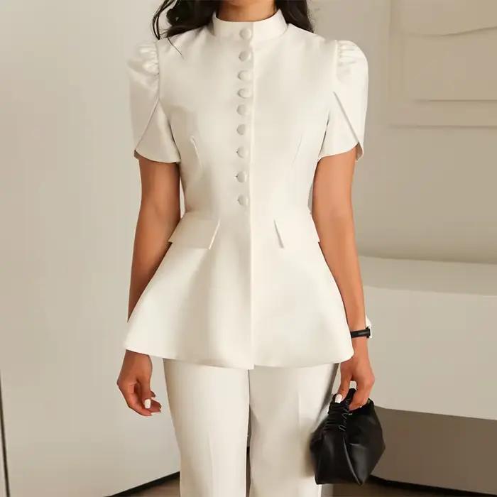 Blouse de bureau élégante noire pour femme