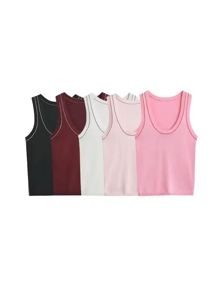 Débardeur en tricot sans manches pour femmes