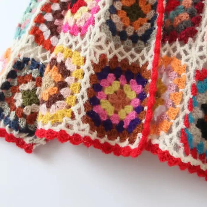 Boho Inspried-Cardigan tricoté au crochet pour femme