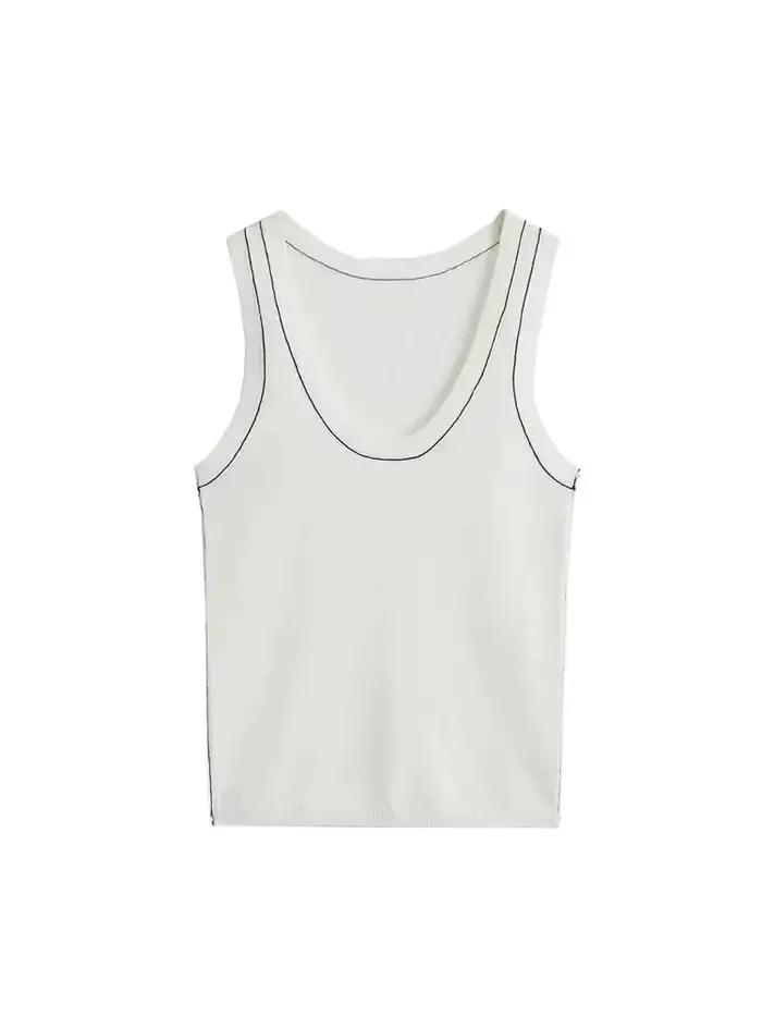Débardeur en tricot sans manches pour femmes