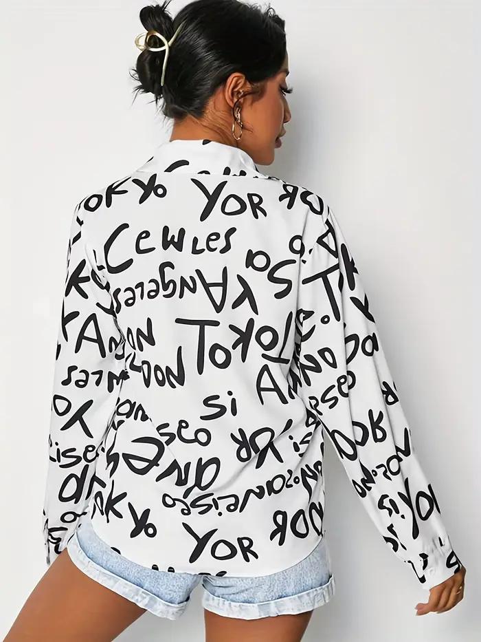 Chemise à manches longues boutonnée sur le devant pour femme