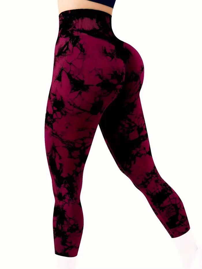 Leggings d'entraînement taille haute sans couture Tie Dye pour femmes