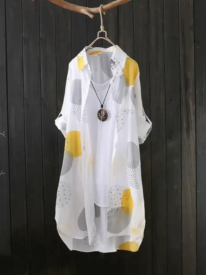 Chemisier en coton imprimé pour femme