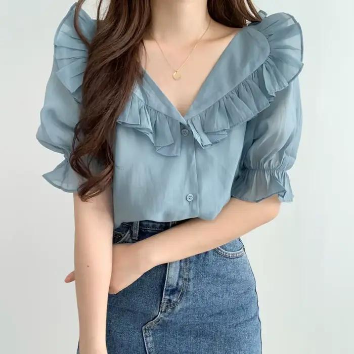 Blouses d'été pour femmes à manches bouffantes 2026
