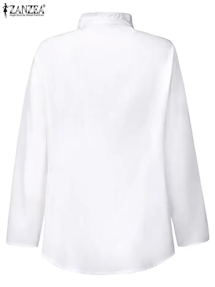 ZANZEA femmes élégantes Blouse volants hauts mode chemises à manches longues