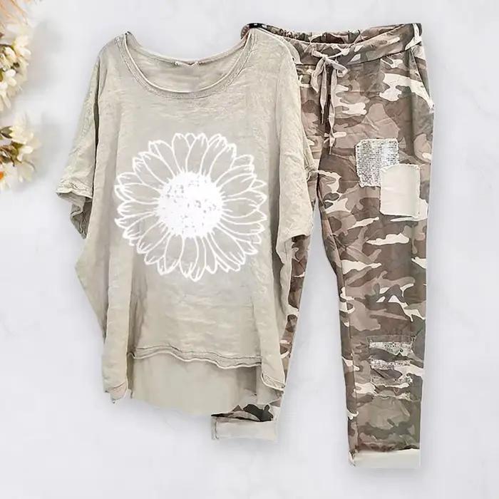 ChimWomen-Ensemble T-shirt et Pantalon pour Femme