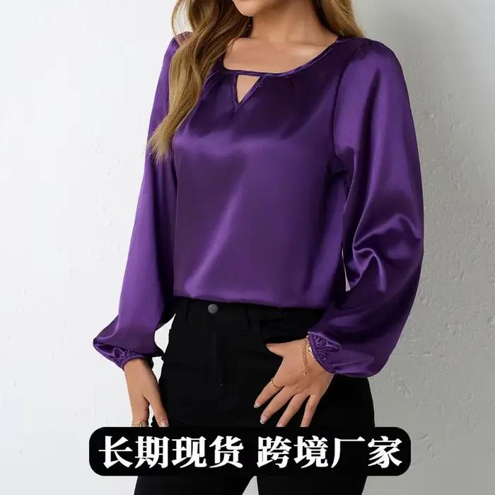Chemisier en satin pour femme