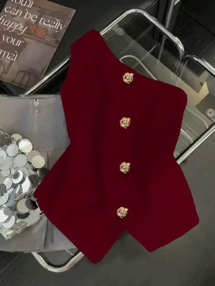 Blouse asymétrique femme à bouton or rose