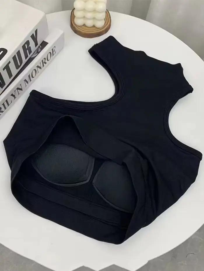 Top tricoté sans manches pour femme