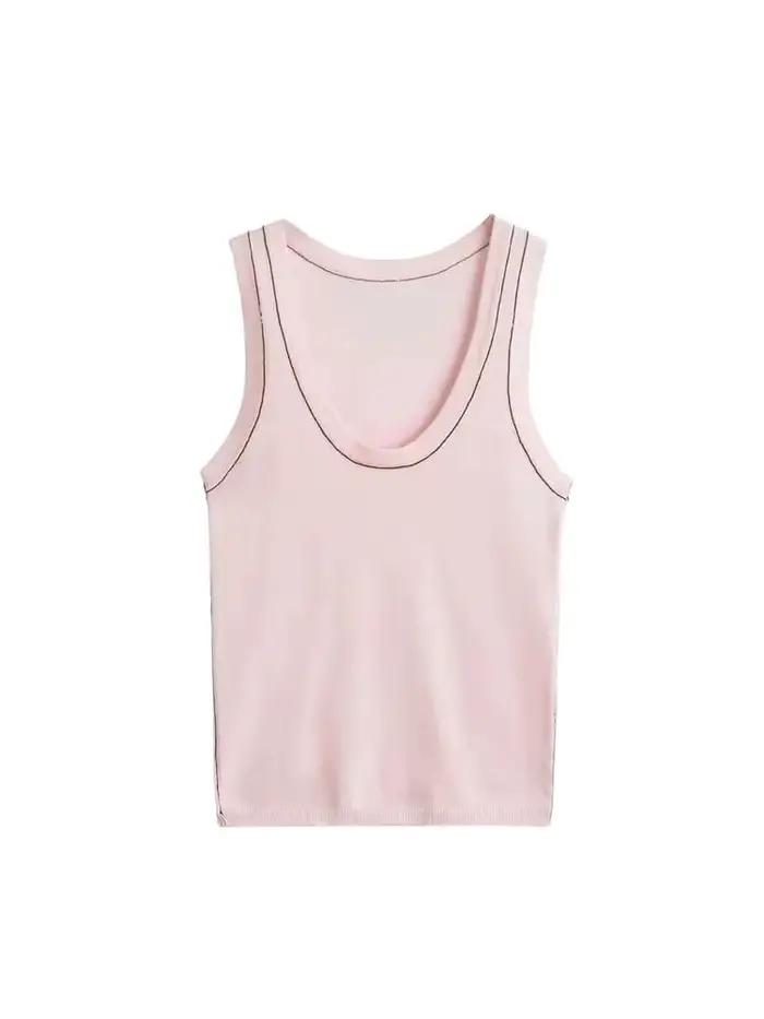 Débardeur en tricot sans manches pour femmes