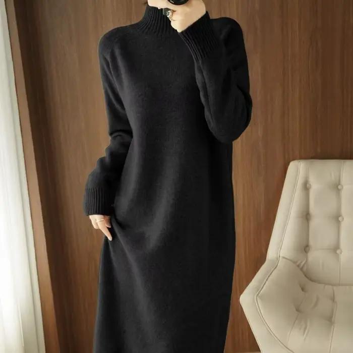 Robe pull en tricot ample pour femmes style vintage automne hiver ocassions spéciales élégante à offrir