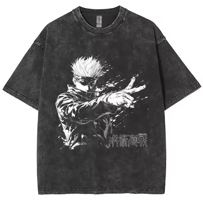 T-shirts Anime Jujutsu Kaisen Gojo Satoru Lavés pour Hommes et Femmes