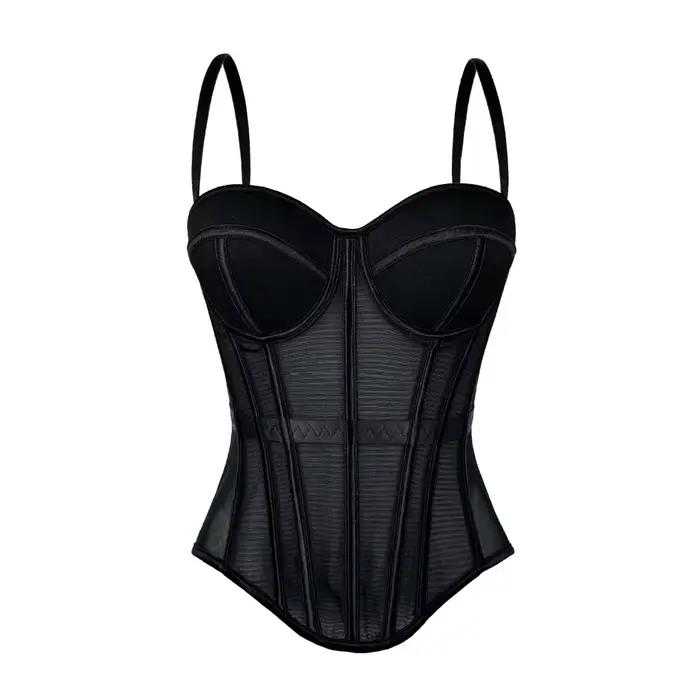 Top Corset Élégant en Maille Respirante