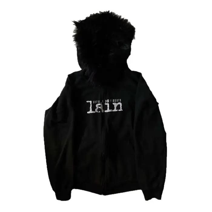 Pull personnalisé imprimé à manches longues avec col en fourrure