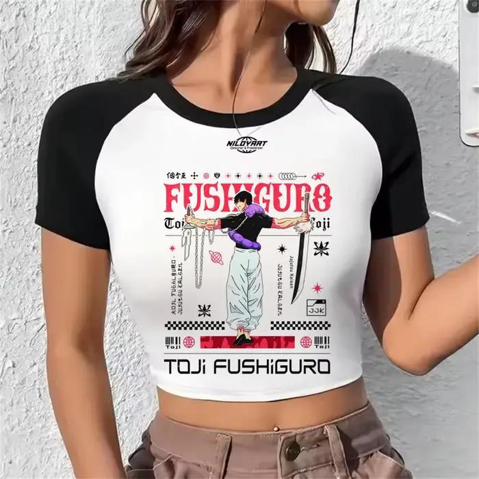 Crop Top Gojo Style Harajuku Y2K Pour Femmes Occasions Spéciales Univers Jujutsu Kaisen