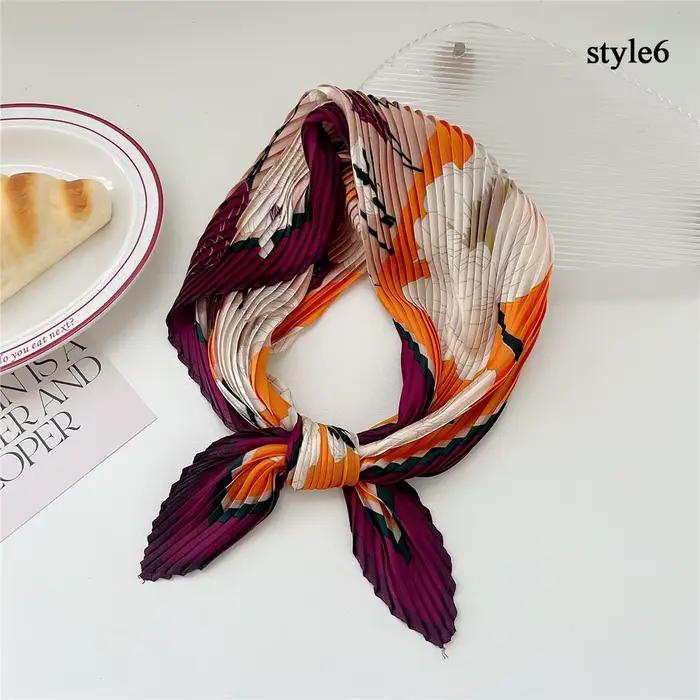 Foulard de tête plissé en coton mixte pour femme, polyvalent et élégant, idéal pour les occasions quotidiennes et spéciales, accessoire mode et chic ```