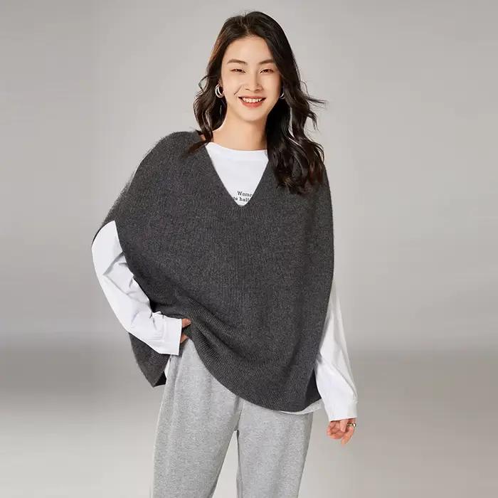 Gilet sans manches à col en V pour femmes