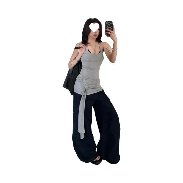 Gilet de travail gris pour femme