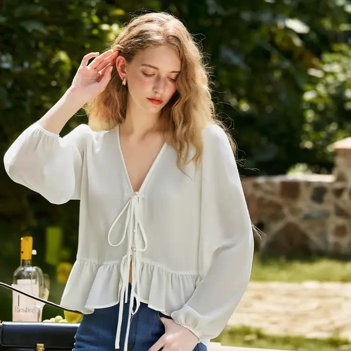 Chemisier OLrain en mousseline de soie française pour femme