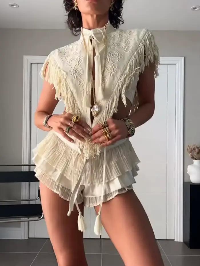 Nouveau Haut Court Sans Manches de Luxe pour Femme