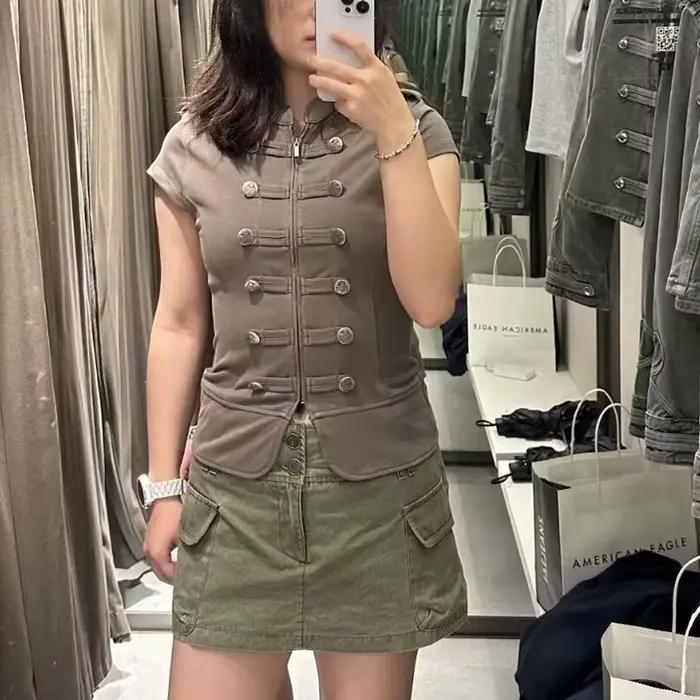 Hauts tricotés pour femmes – Nouvelle collection été 2026 – Blouse courte ajustée chic et élégante pour jeunes